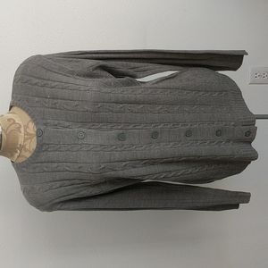 Gray Cable Knit Button up Sweater - Never Worn